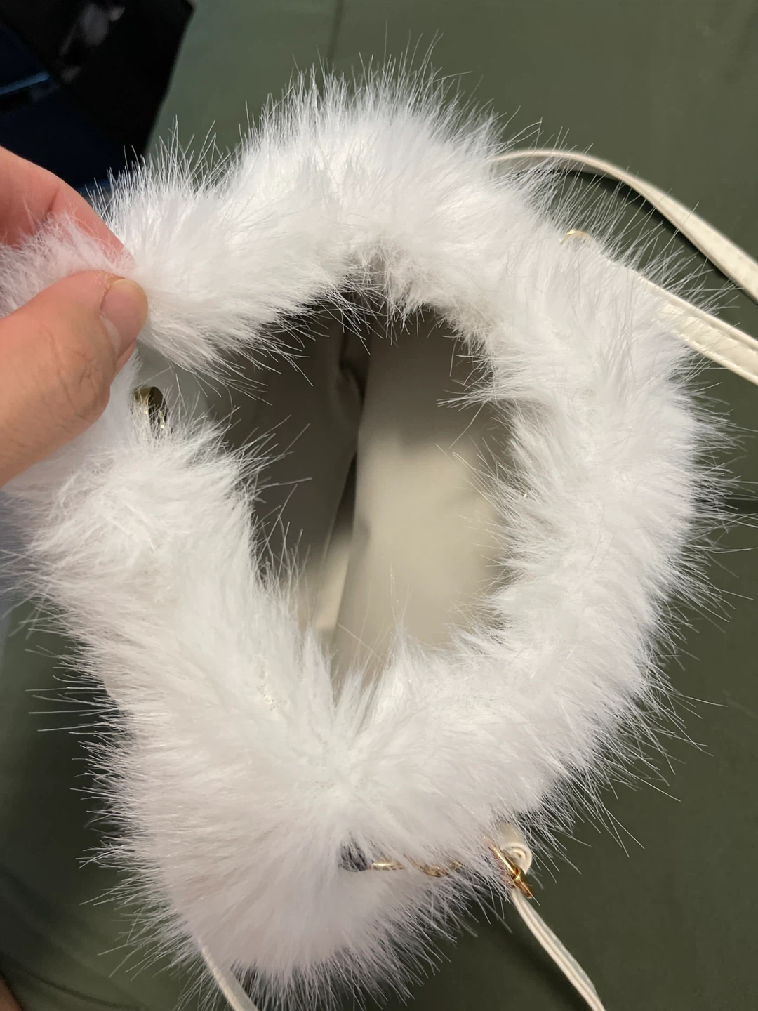 White Faux Fur Purse - photo 2