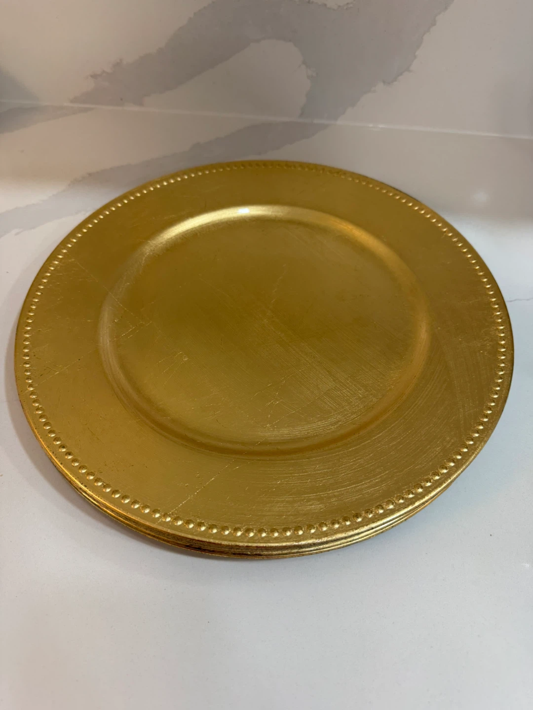 Set of 6 Gold &  6 Silver Beaded Charger Plates - photo 4