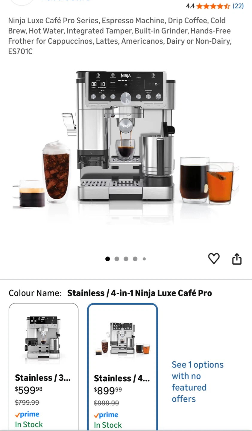 Ninja Luxe Café Pro Series Espresso Machine ES701C