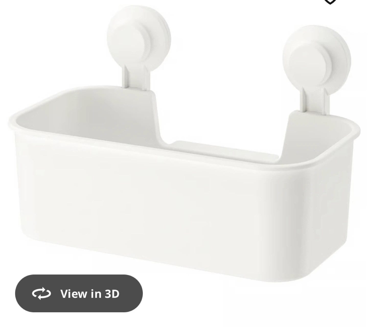 White Plastic Shower Caddy with Suction Cups - photo 3