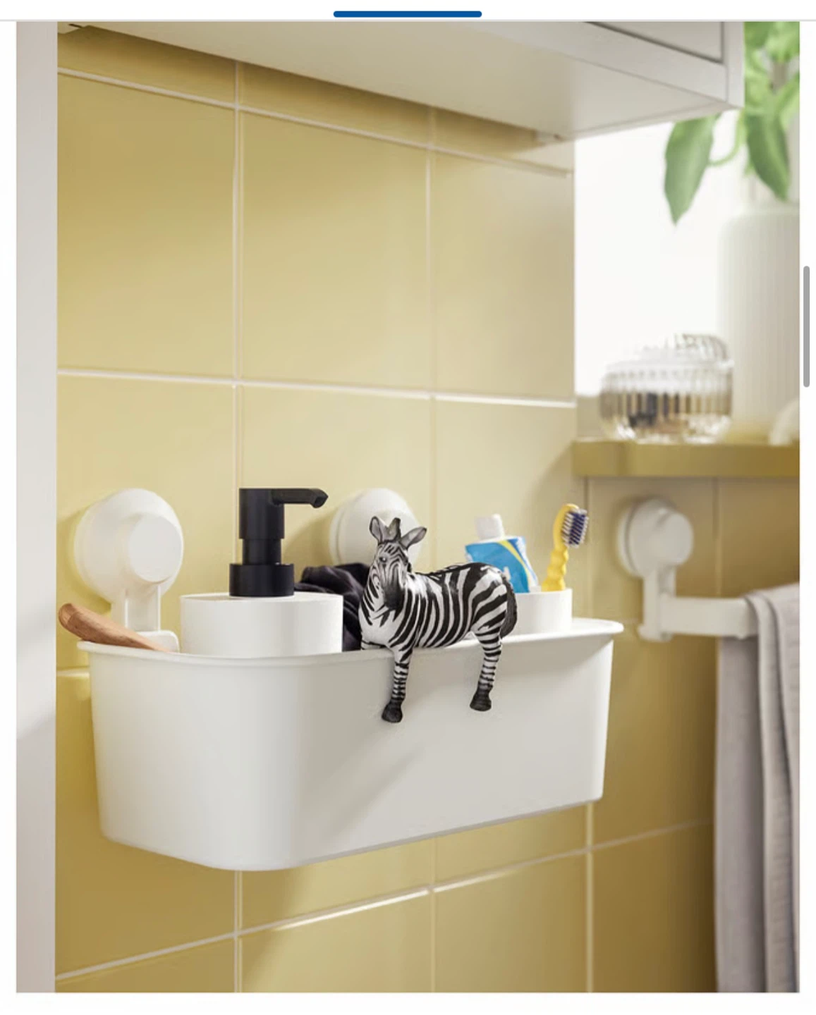 White Plastic Shower Caddy with Suction Cups - photo 5