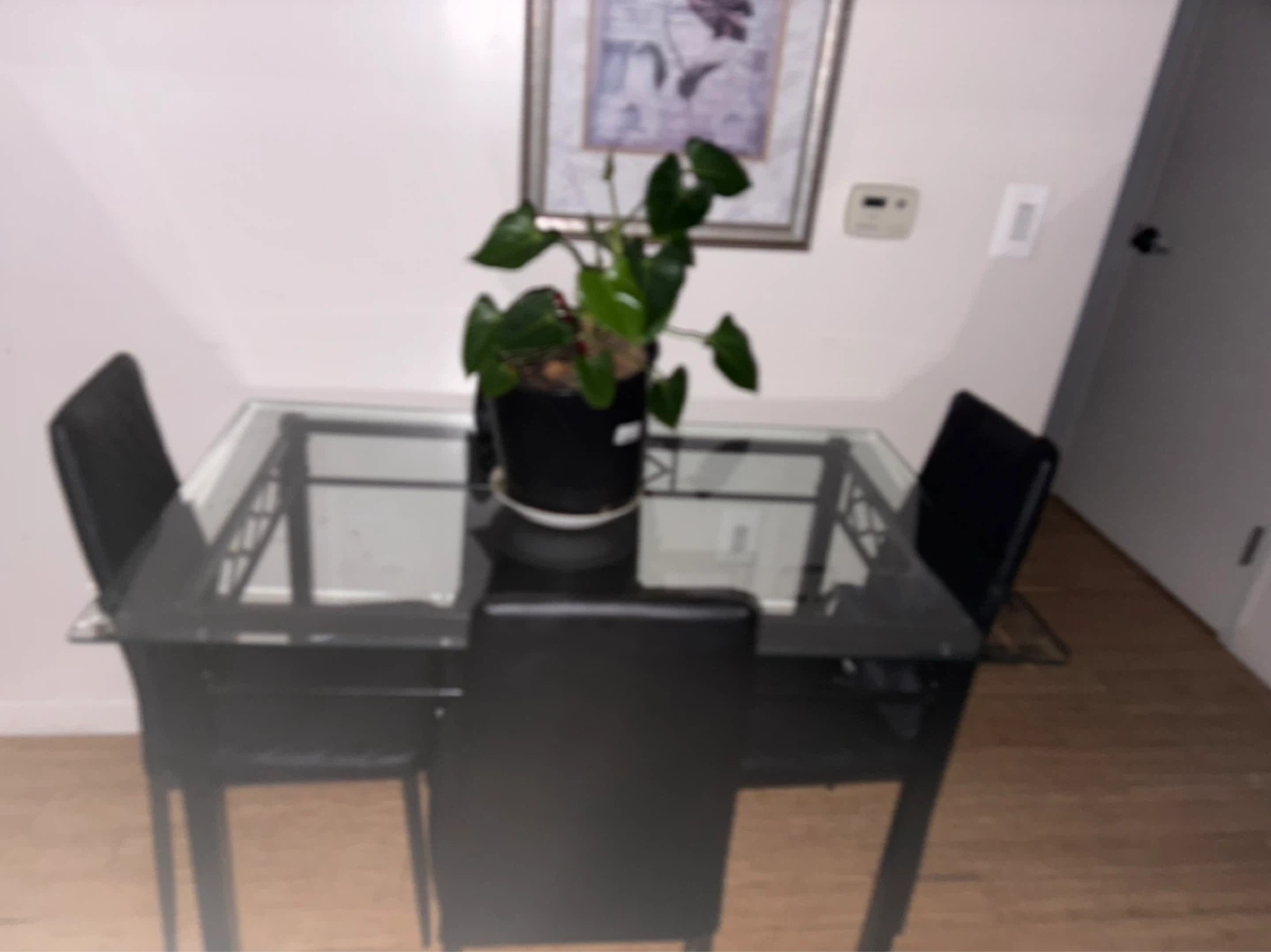Glass Top Dining Table and 4 Black Chairs - photo 4
