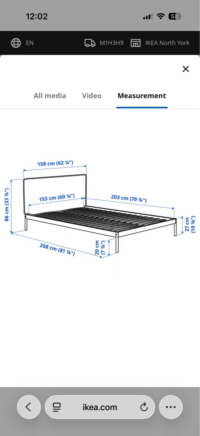 IKEA Bed Frame with Headboard