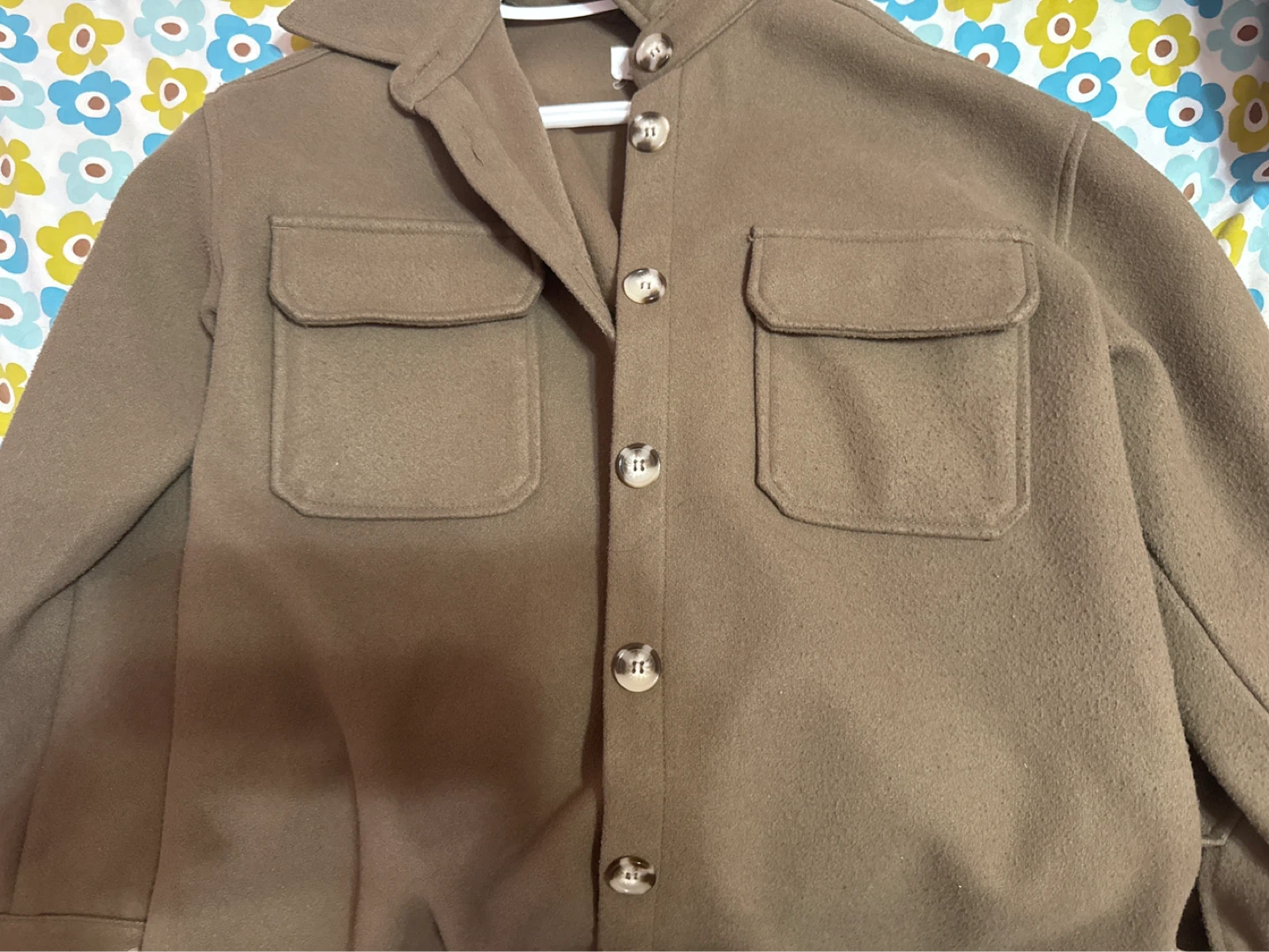 Brown Shacket with Button Front