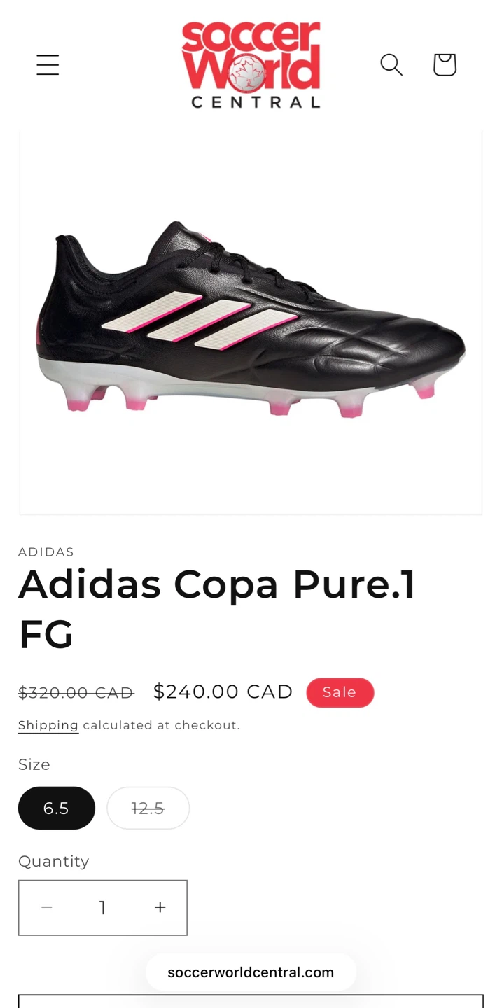 Adidas Copa Pure.1 fg elite - Black/White/Pink - Size 6 - photo 3