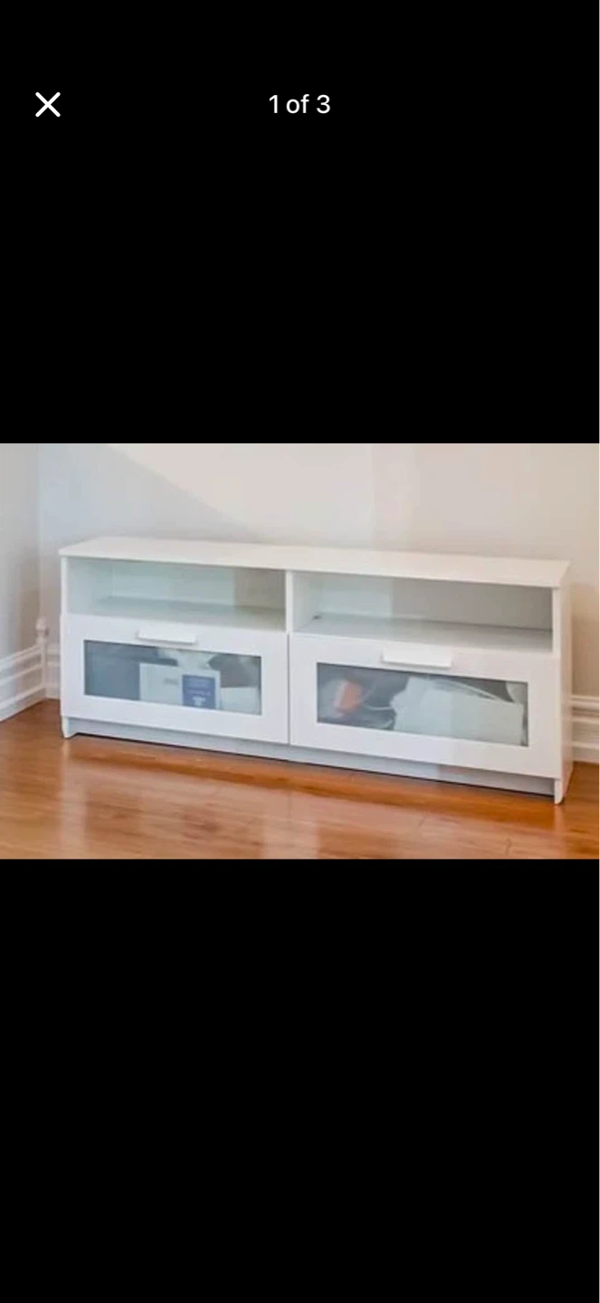 White IKEA TV Stand with 2 Drawers