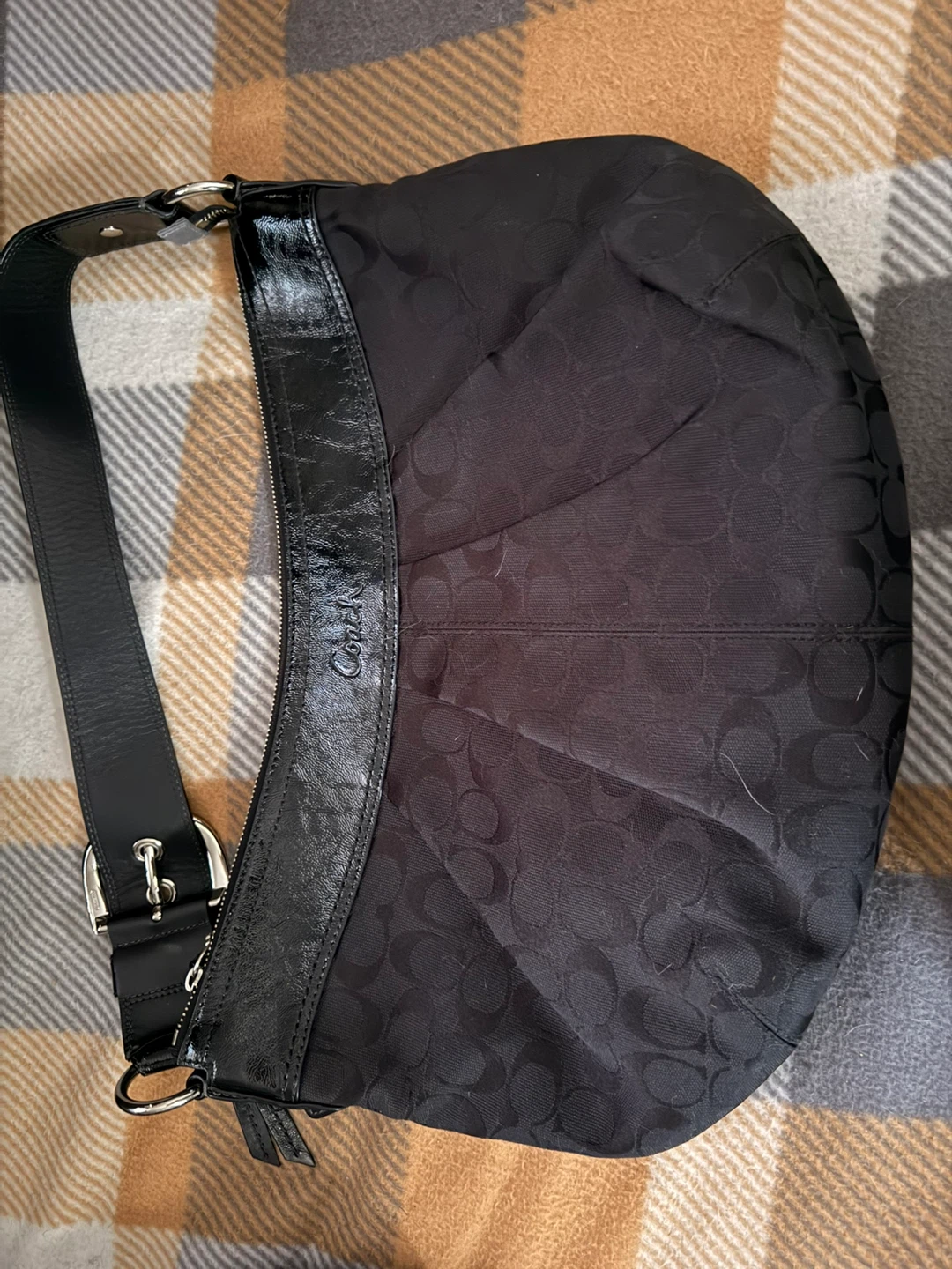 Coach Black Signature Logo Shoulder Bag