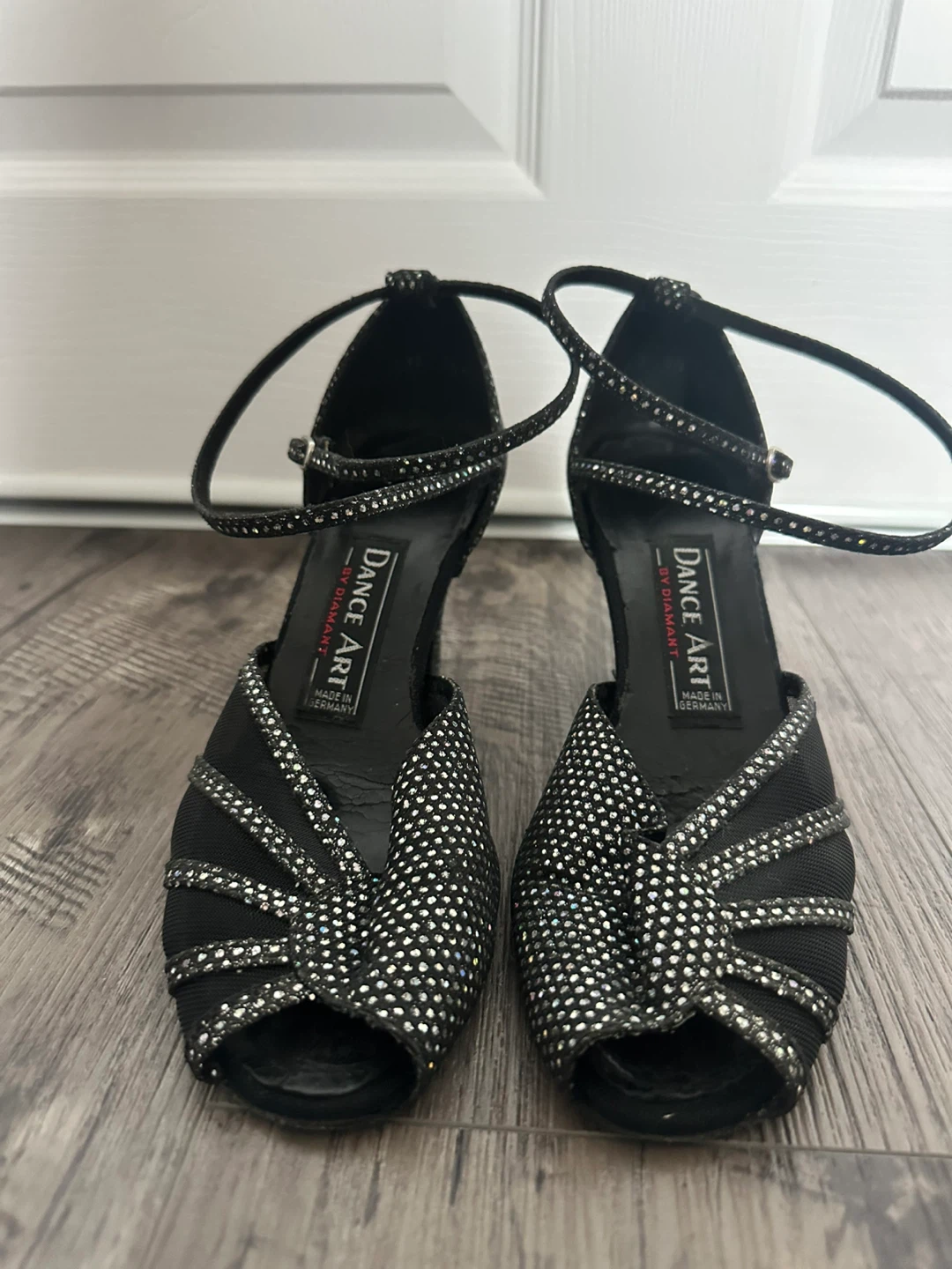 Dance Art by Diamant Women's Black Rhinestone Heels - Size 5 1/2