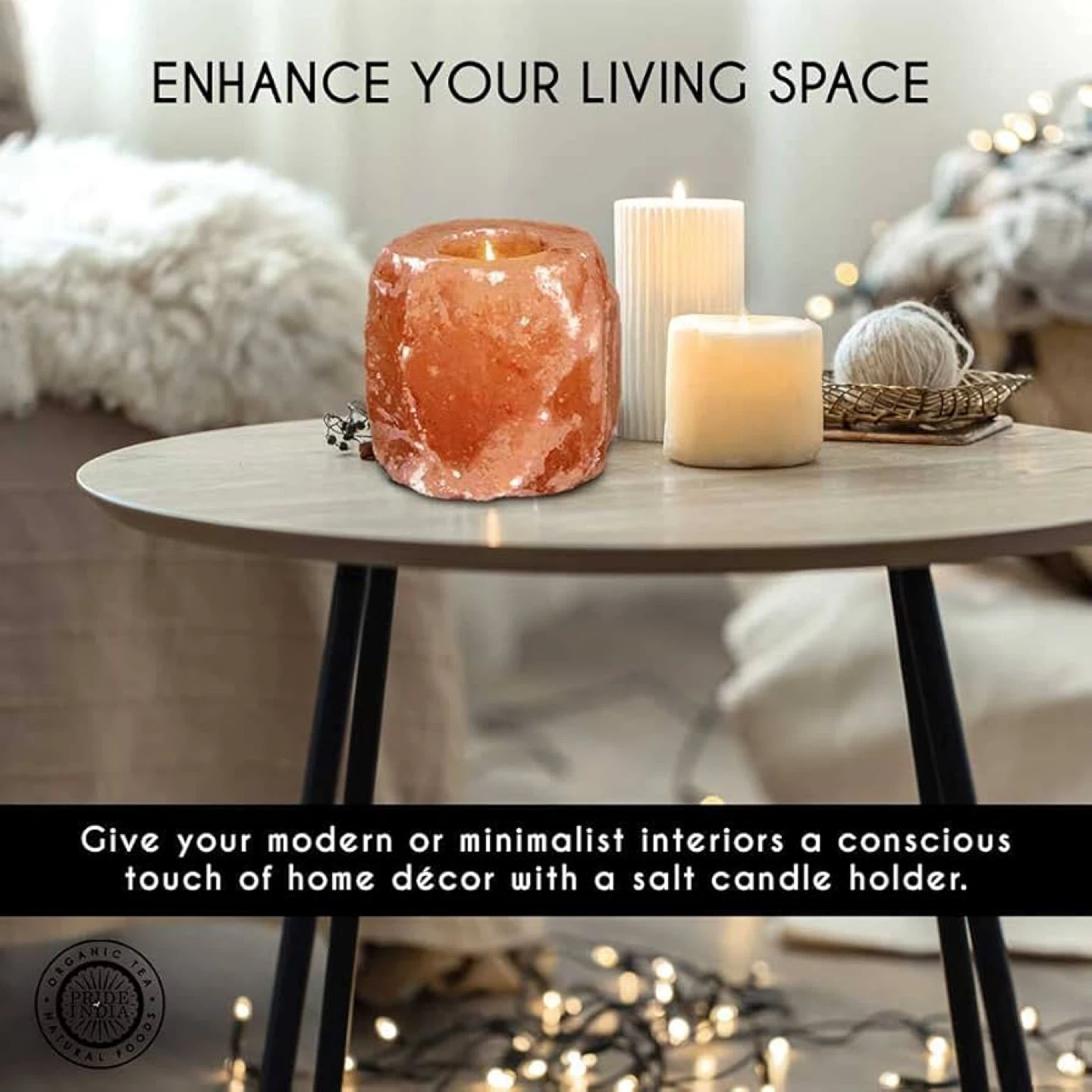 Sundhed Salt Lamp_Tea Light Candle Holder_Natural Light Pink_NWT - photo 3