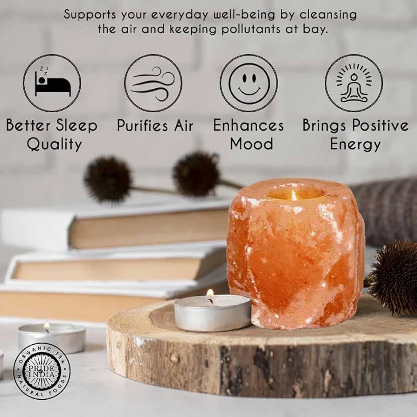 Sundhed Salt Lamp_Tea Light Candle Holder_Natural Light Pink_NWT - photo 2