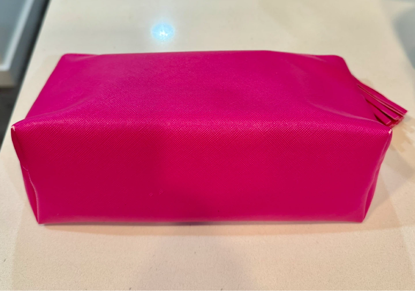 LANCOME Hot Bright Pink Zipper Cosmetic Pouch with Tassel_NWOT - photo 4