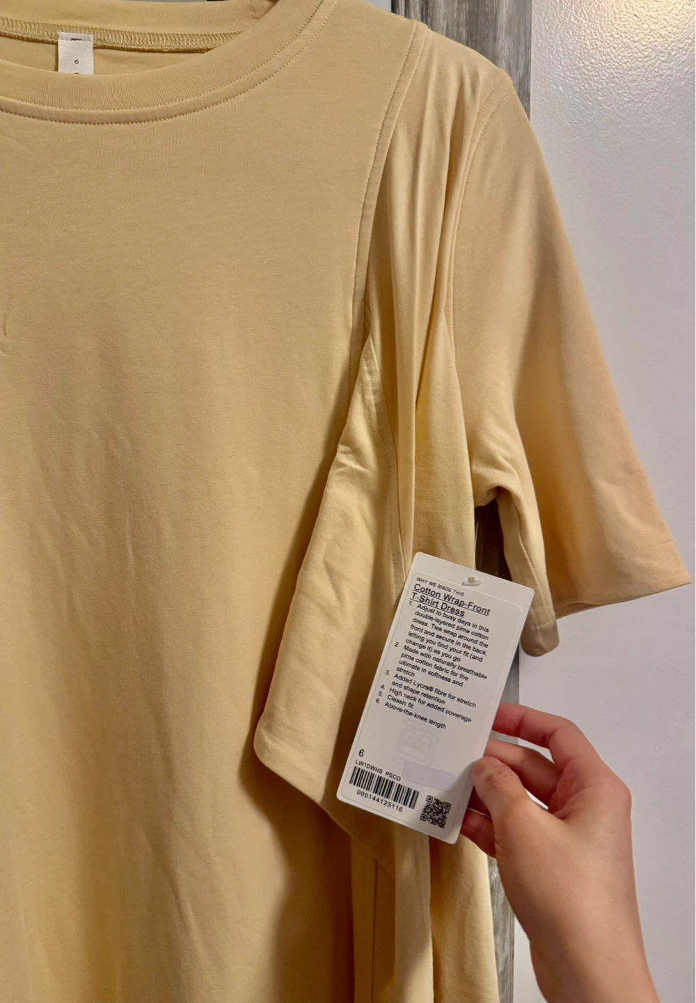 Lululemon Short-Sleeve Wrap-Detail Dress_Cream/Beige_Size 6_NWT - photo 5