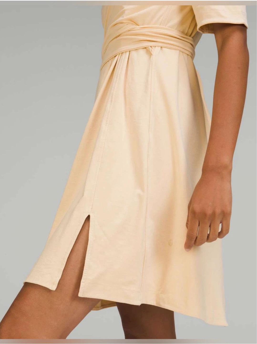 Lululemon Short-Sleeve Wrap-Detail Dress_Cream/Beige_Size 6_NWT - photo 3