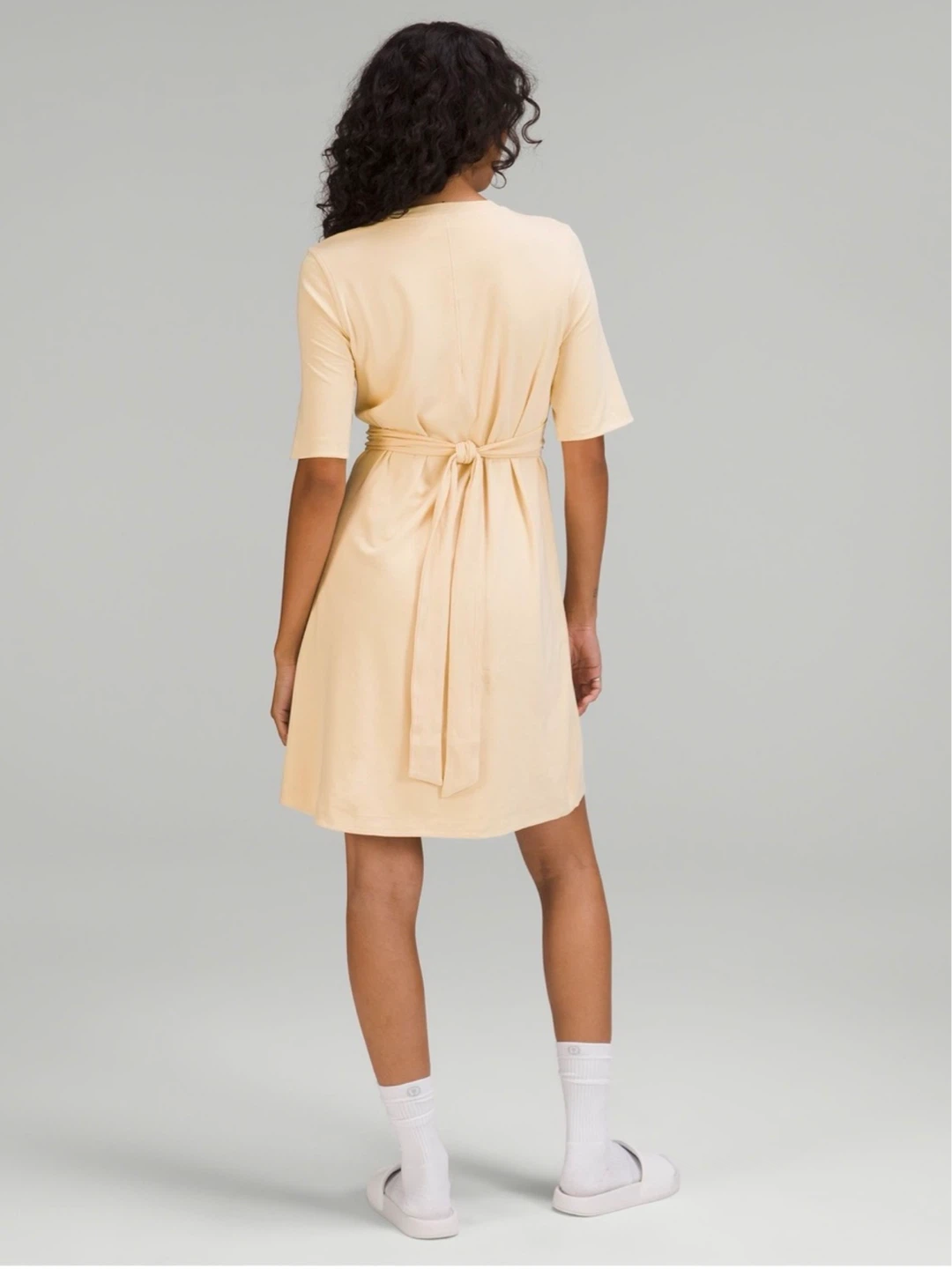 Lululemon Short-Sleeve Wrap-Detail Dress_Cream/Beige_Size 6_NWT - photo 2