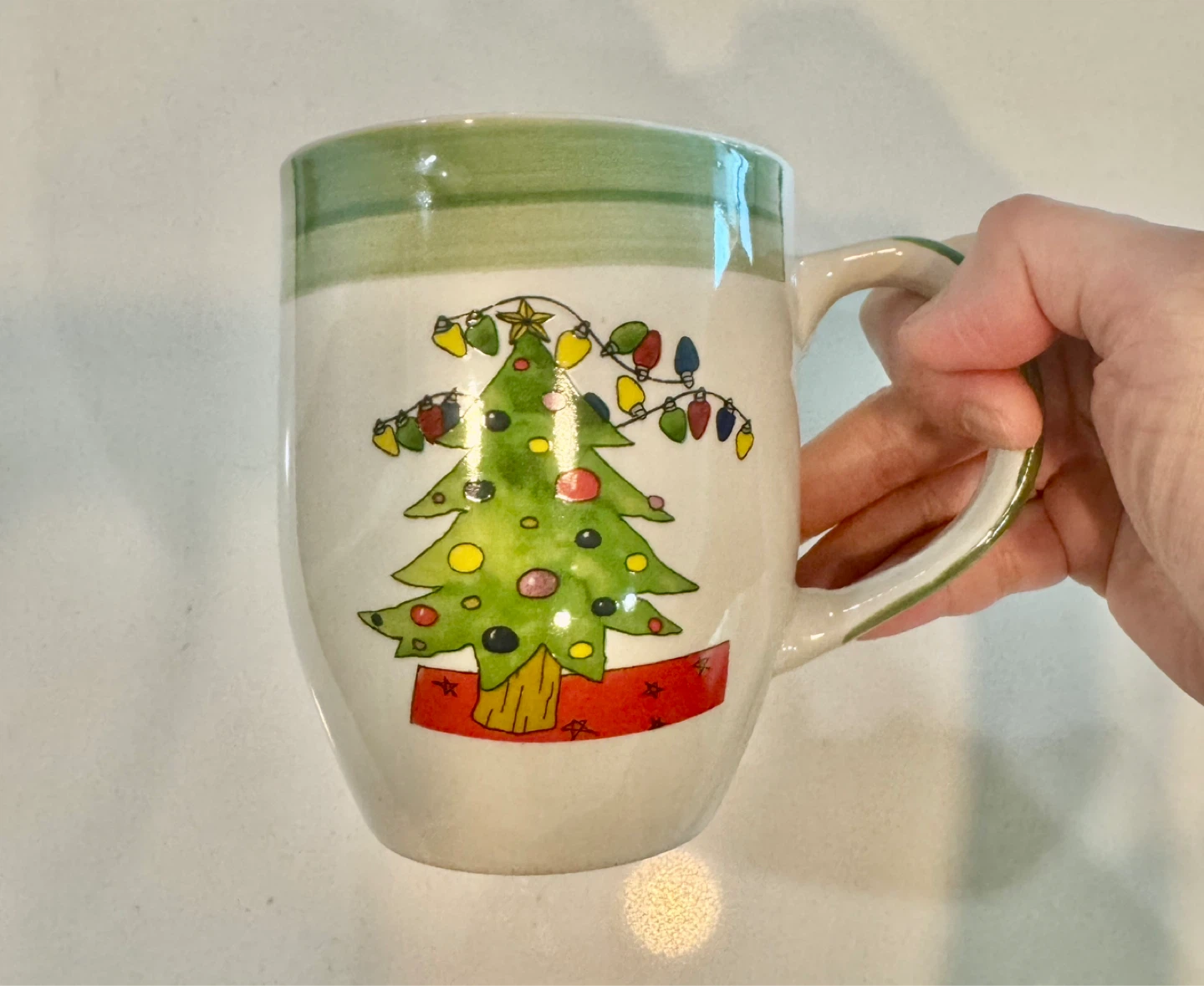 Festive Christmas Tree Ceramic Mug - Green Christmas Tree_380ml - photo 2