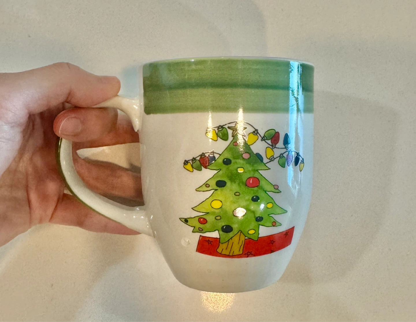 Festive Christmas Tree Ceramic Mug - Green Christmas Tree_380ml