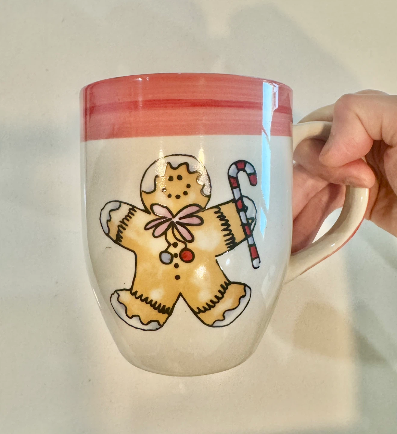 Festive Gingerbread Mug with Candy Cane Accent_380ml