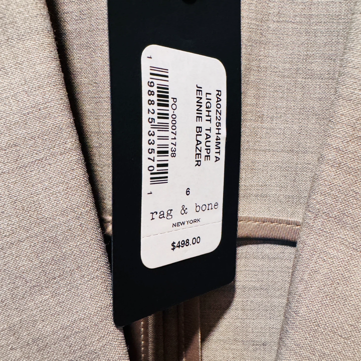 Rag & Bone Jennie Blazer Light Taupe Size 6 - photo 2