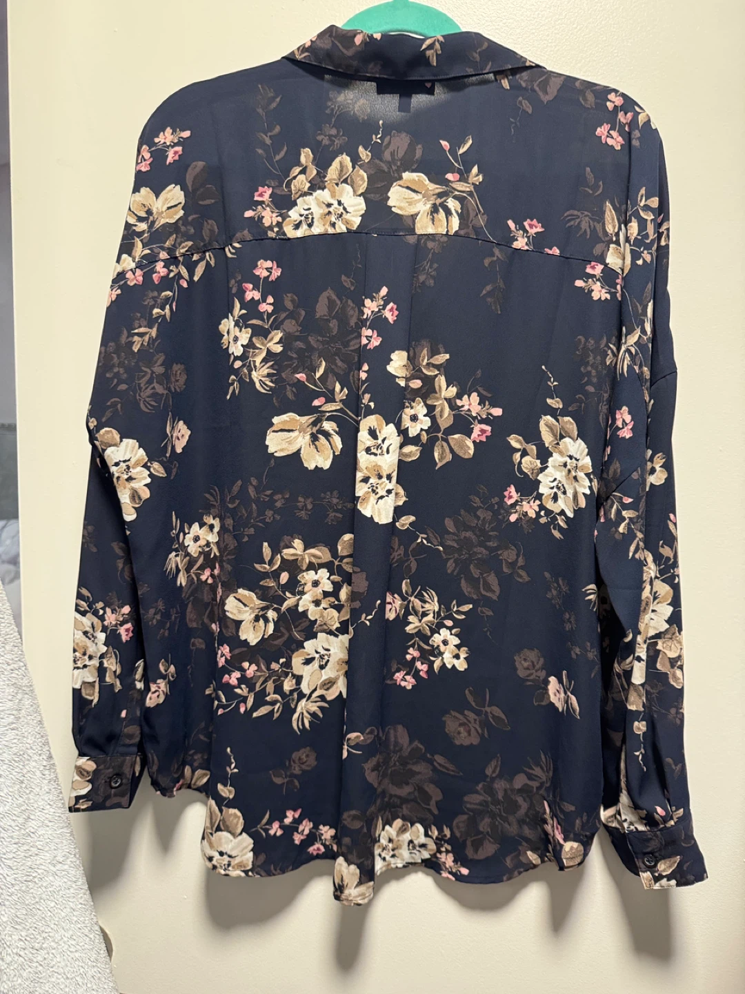 NYDJ Women's Navy Floral Long Sleeve Blouse - photo 2