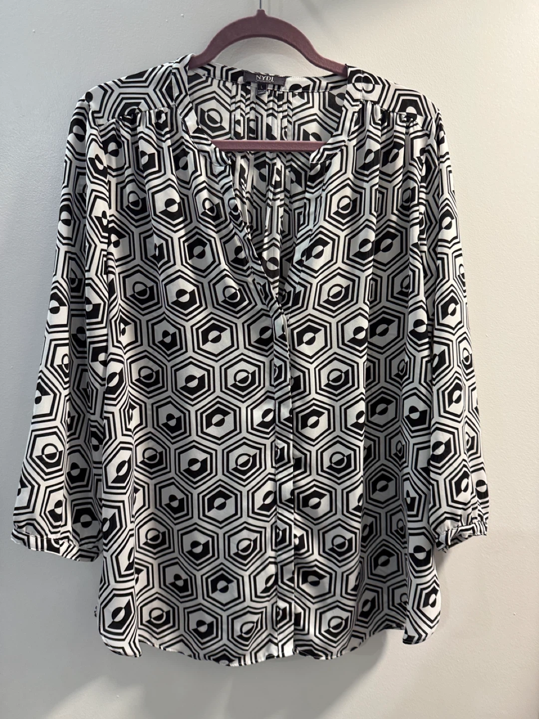 NYDJ Geometric Print Button-Up Blouse
