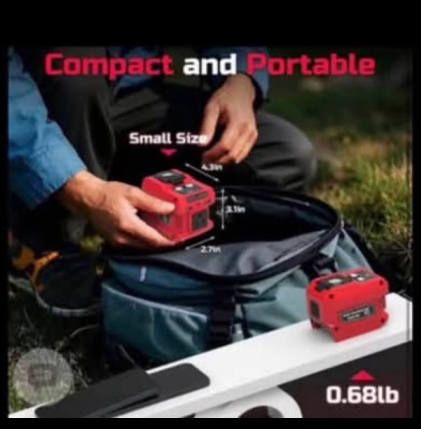 Red Portable Power Inverter with USB and AC Outputs - photo 3