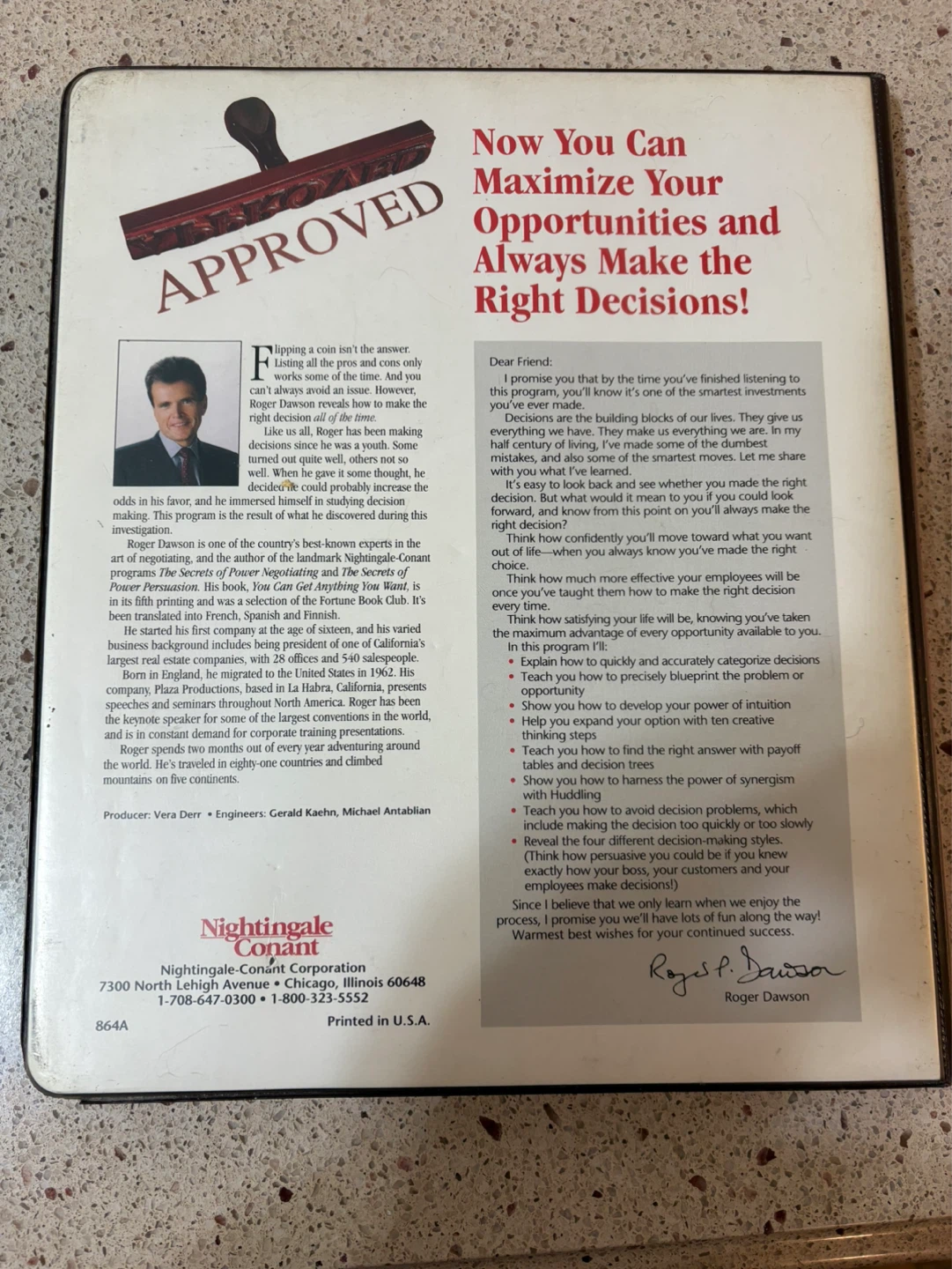 Nightingale Conant Confident Decision Making Audio Cassette - photo 2