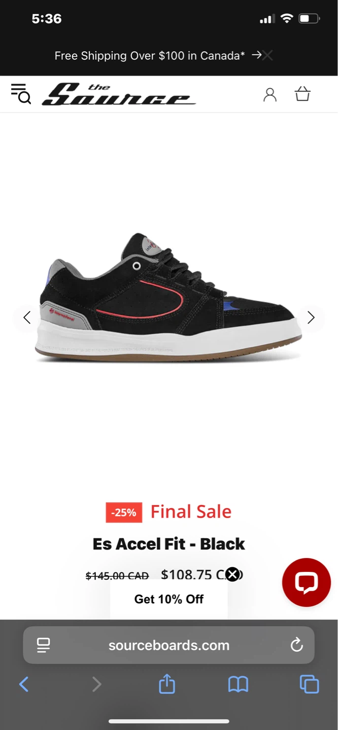 éS Accel Fit - Black Skate Shoes