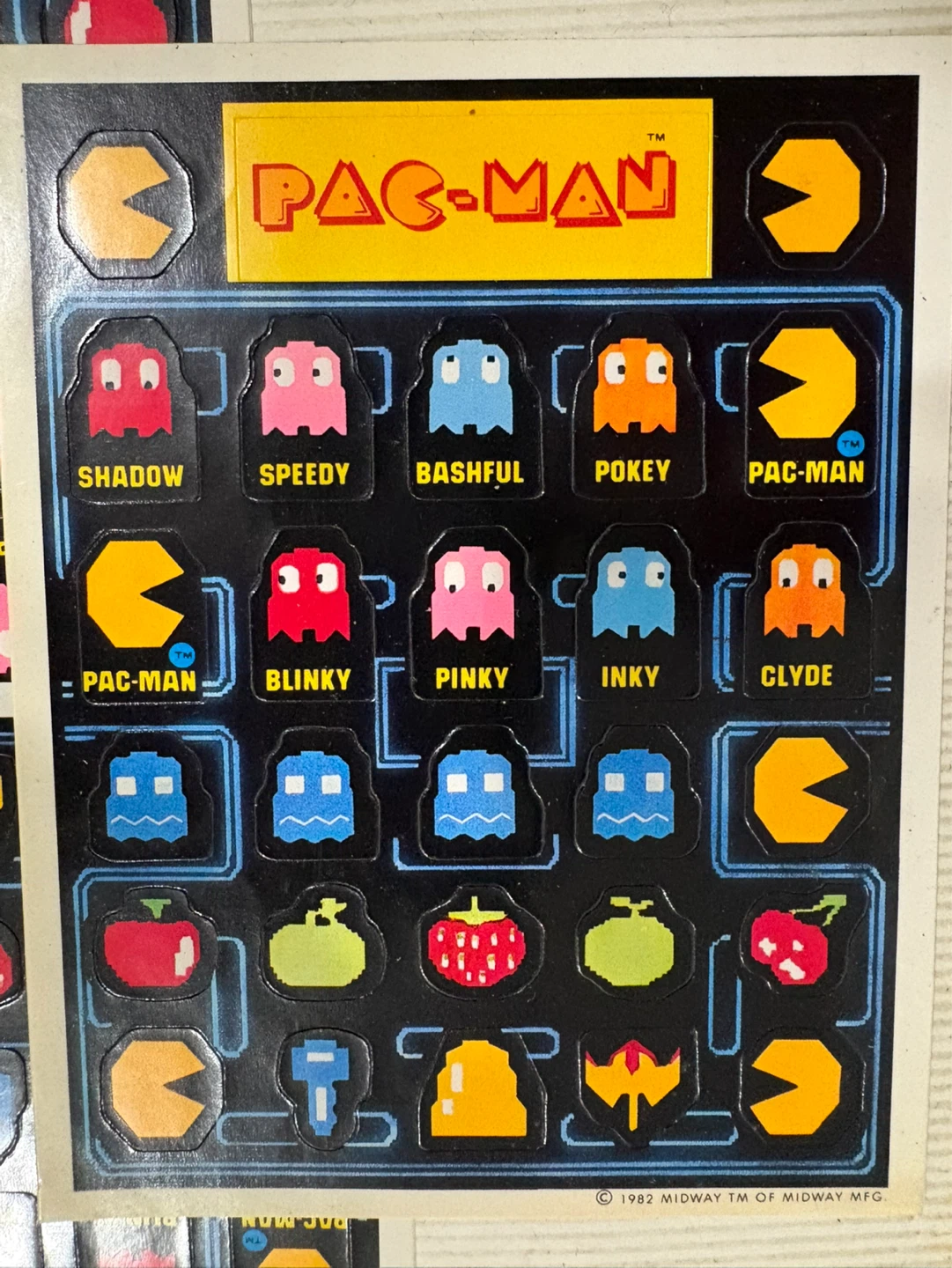 Vintage Pac-Man Stickers Sheet - 1982 Midway - photo 2