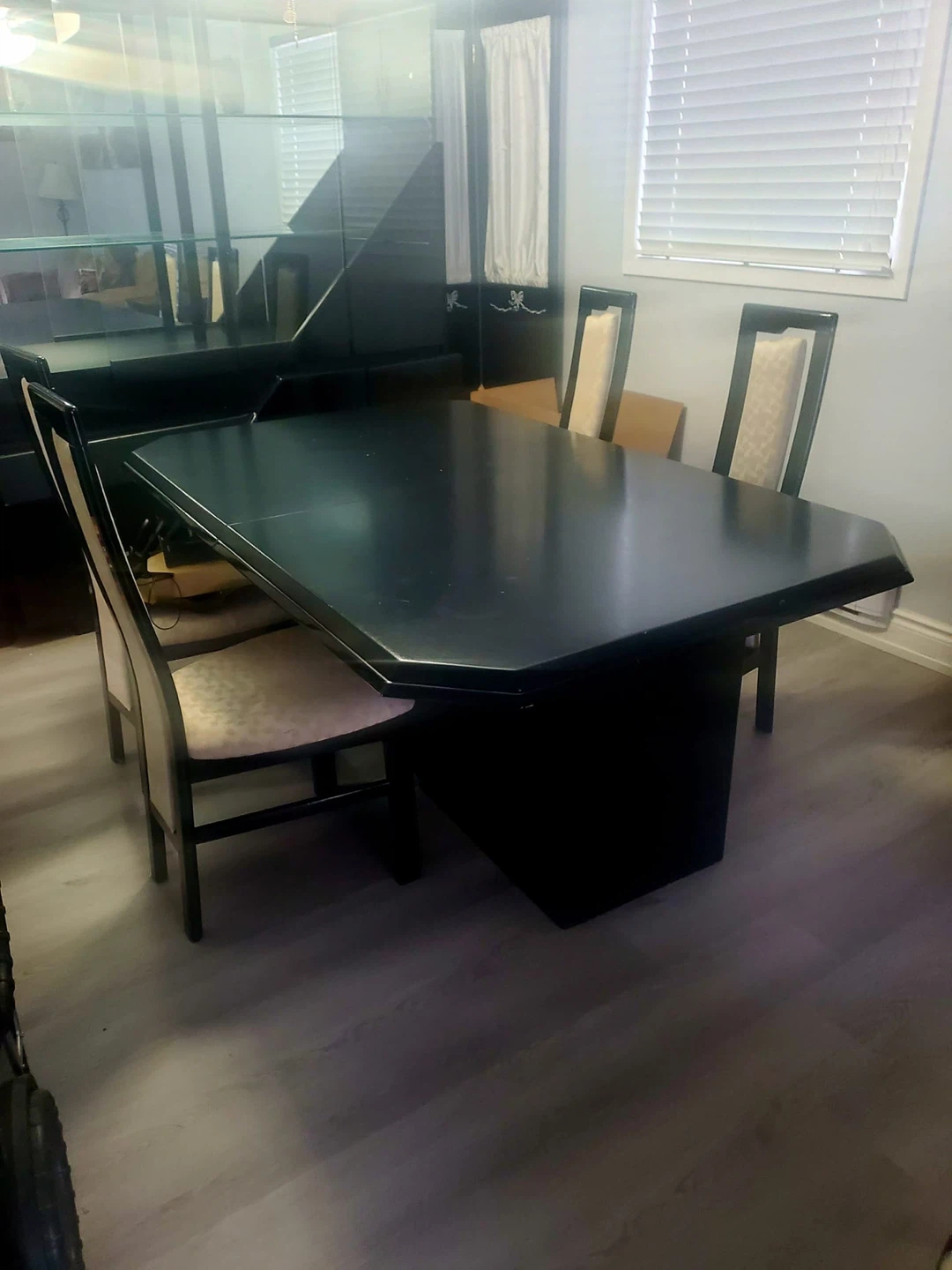 Black Dining Table and Chairs Set - photo 5