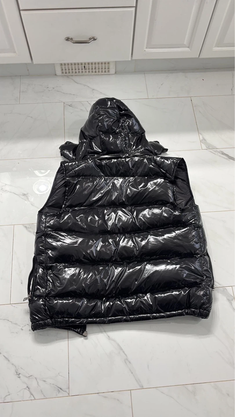 Moncler Black Down Vest with Hood