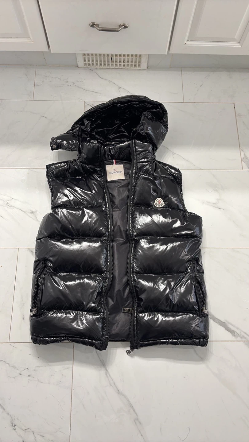 Moncler Black Down Vest with Hood - photo 2