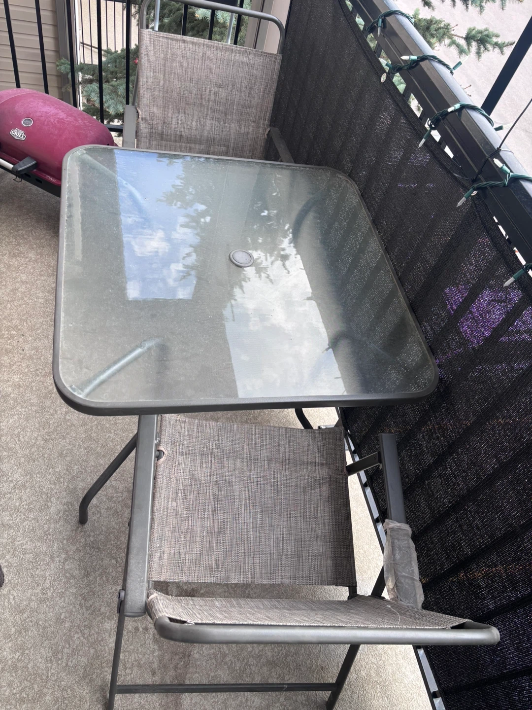 Glass Top Patio Table and Chairs Set