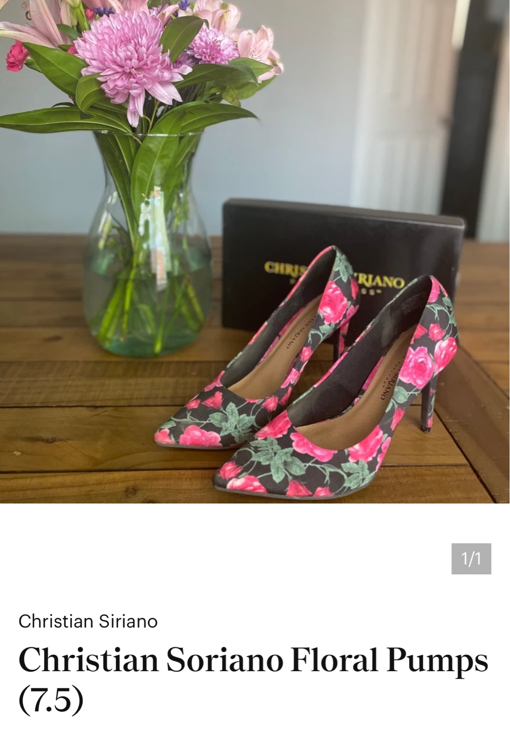 New! Christian Siriano Floral Pointed Toe Pumps - photo 2