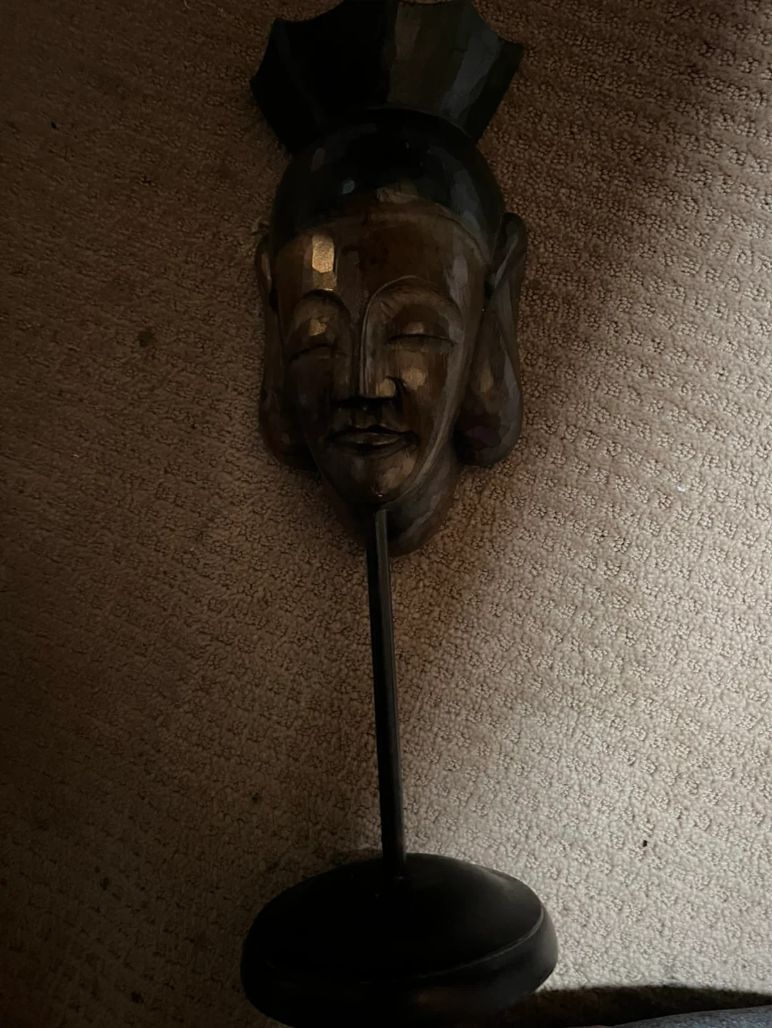 Wooden Asian Style Head Display on Stand - photo 3
