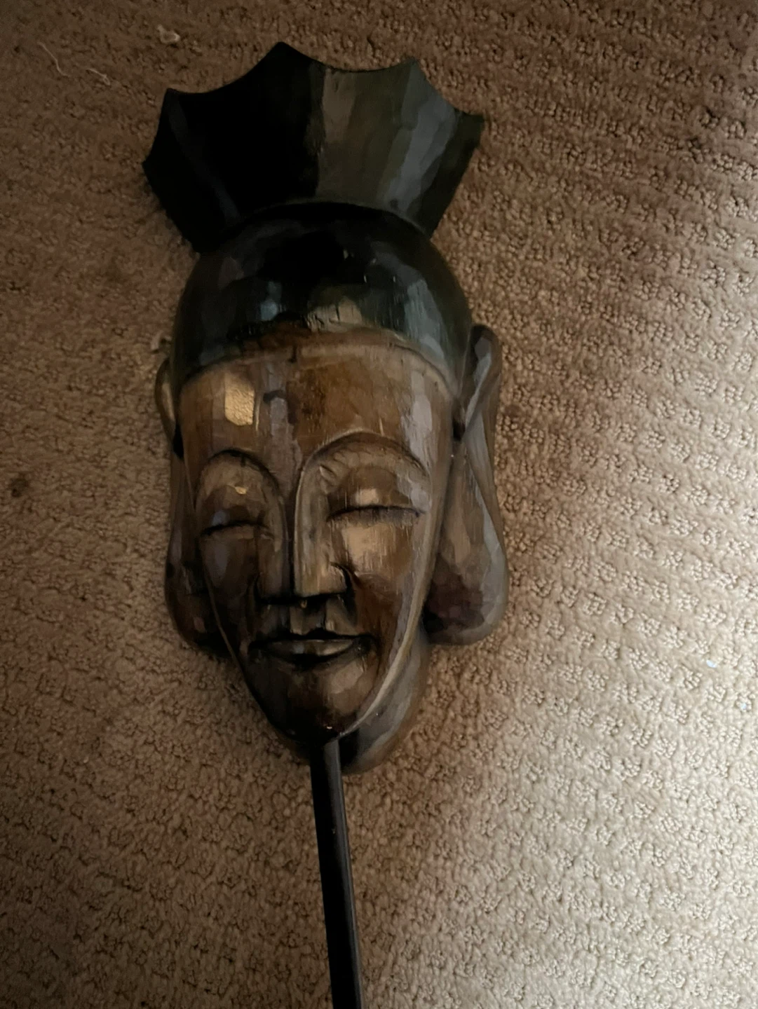 Wooden Asian Style Head Display on Stand - photo 2