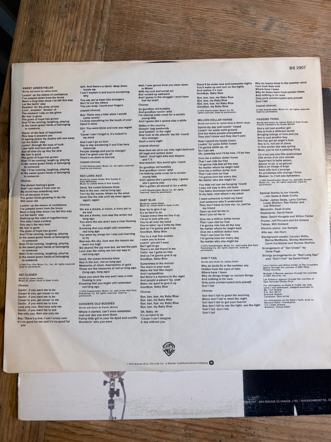 Seals & Crofts "Get Closer" Vinyl Record - photo 4