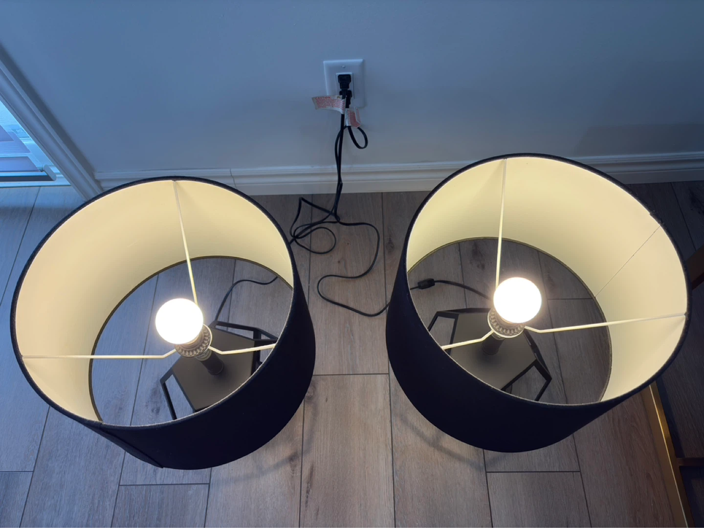 Set of 2 Black Geometric Table Lamps - photo 4