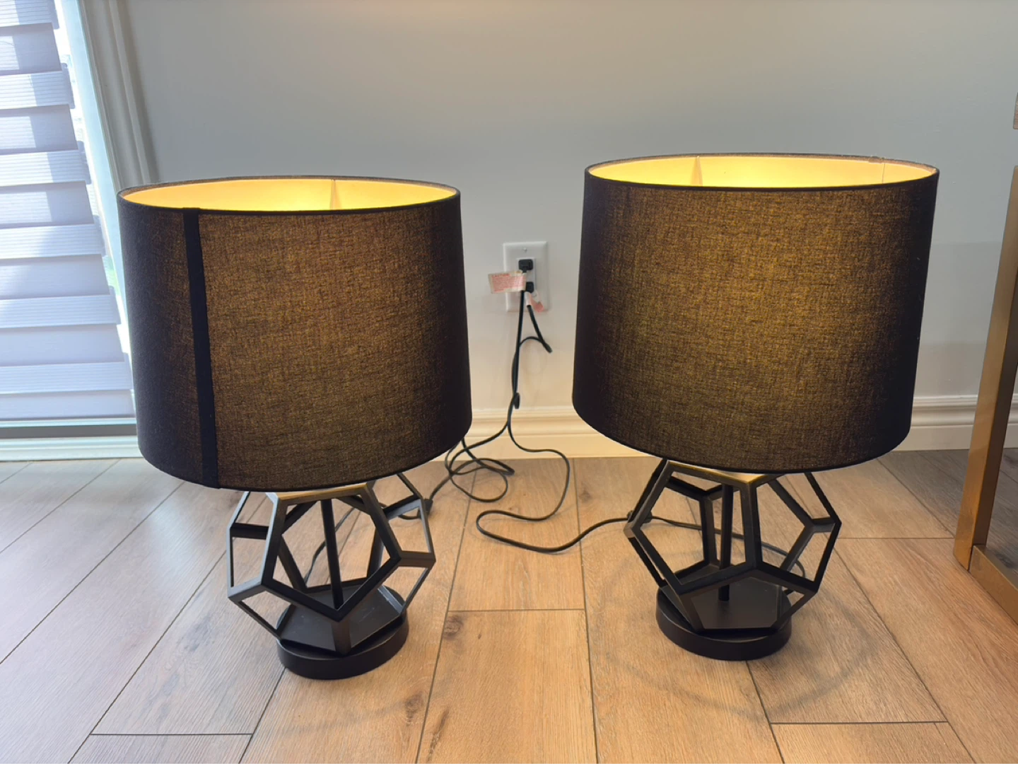 Set of 2 Black Geometric Table Lamps