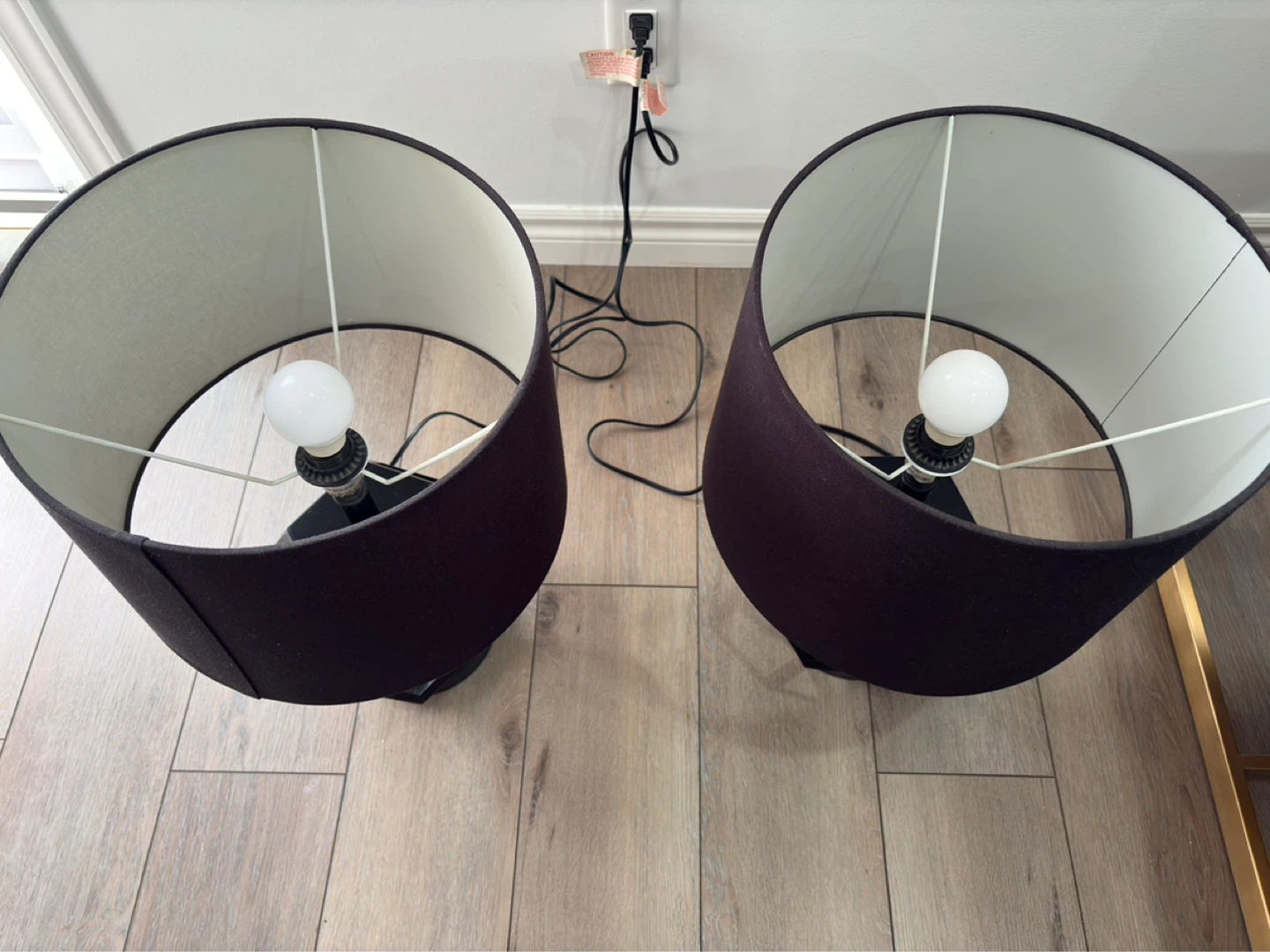 Set of 2 Black Geometric Table Lamps - photo 5