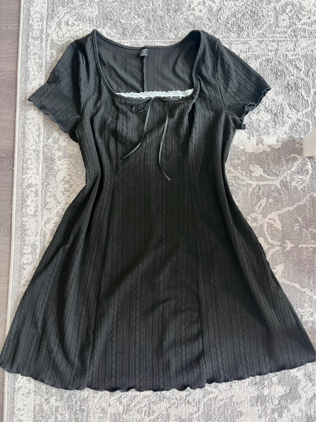 SHEIN CURVE Black Textured Dress - 1XL