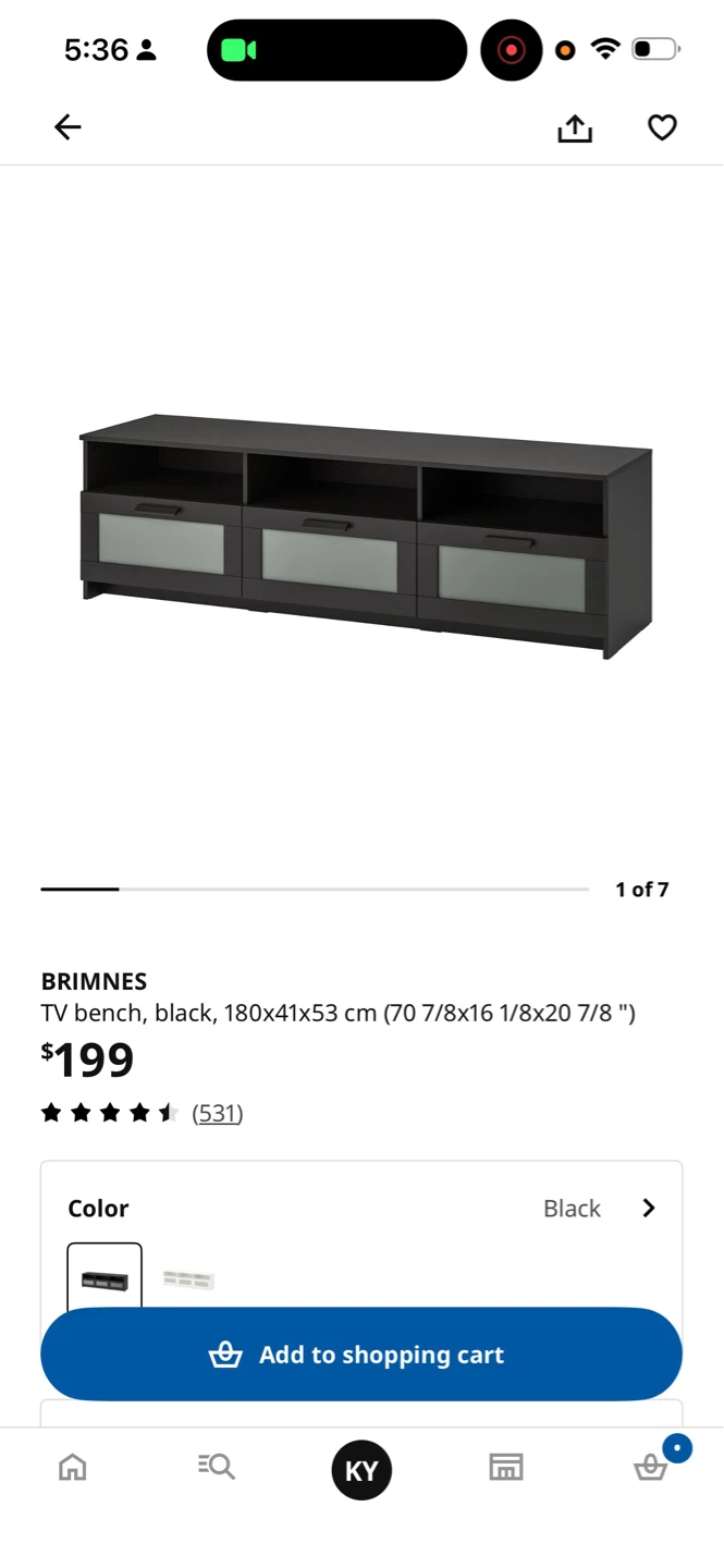 IKEA BRIMNES TV Bench - Black