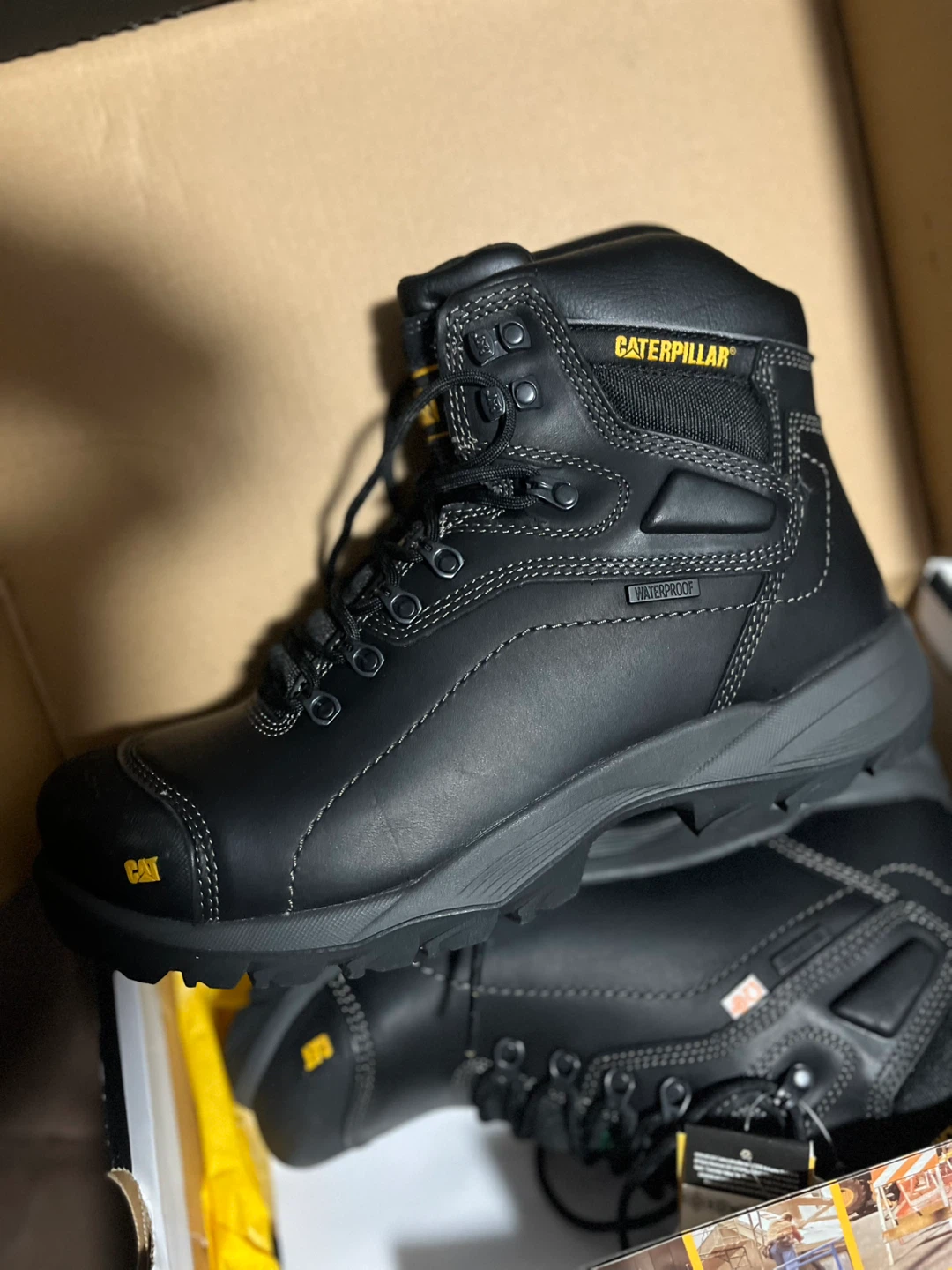 CAT Caterpillar Waterproof Work Boots in Black