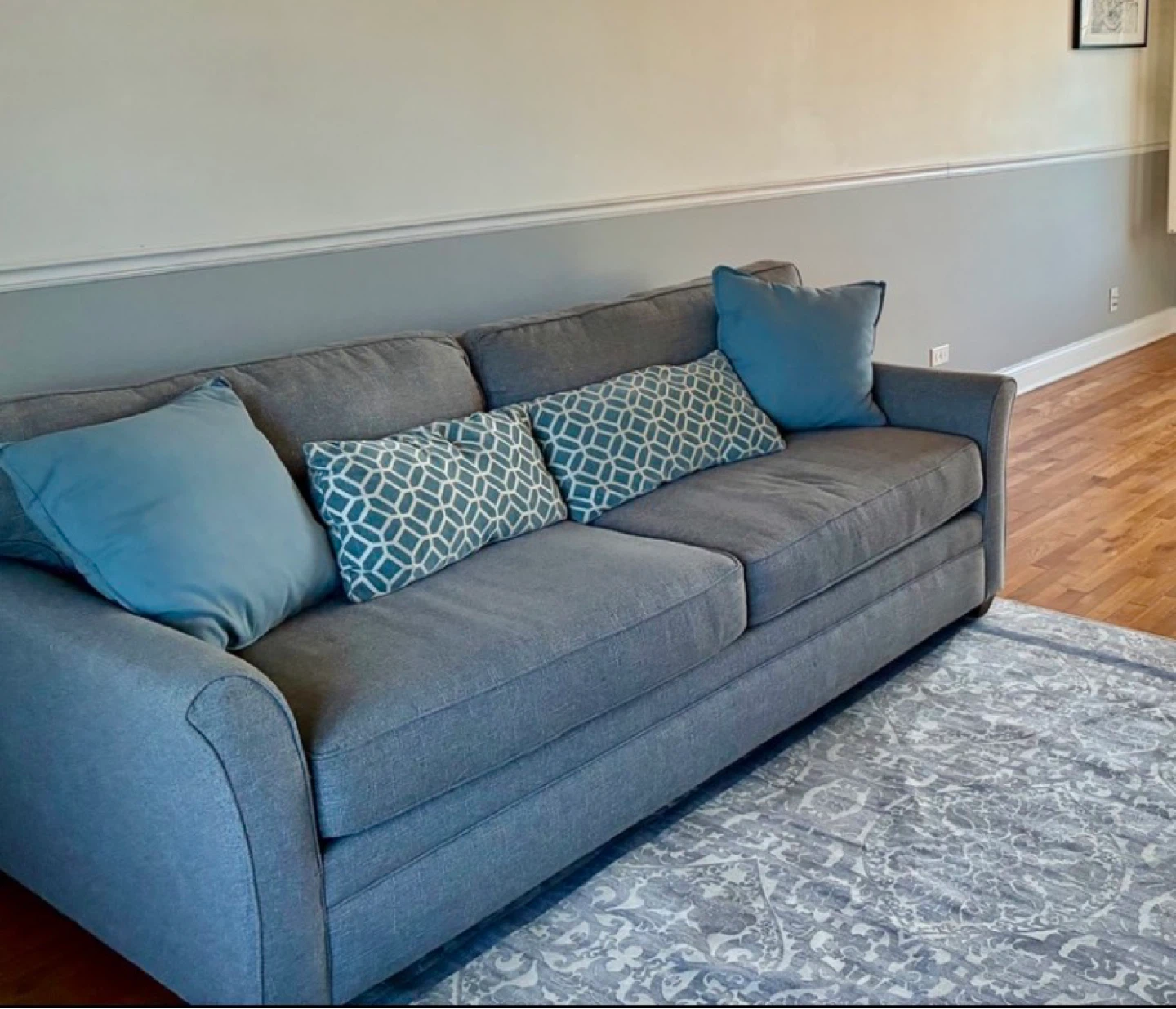 Gray Sofa with Throw Pillows - photo 2