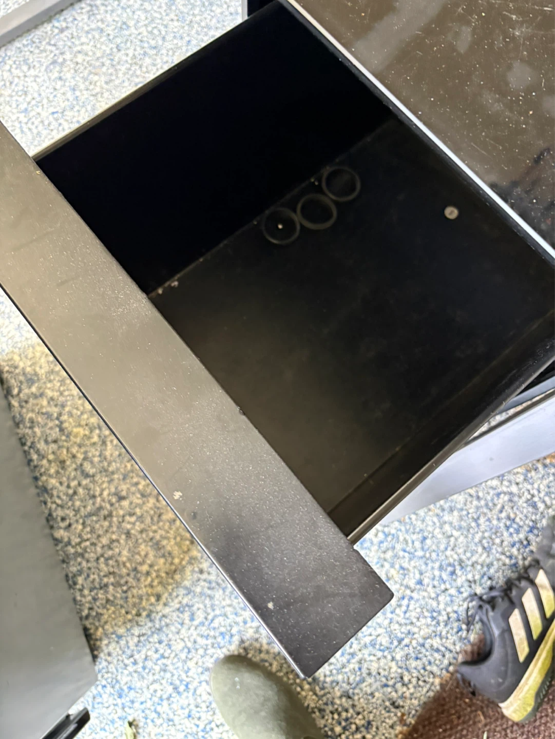 Black Glass Top Desk with Drawer - photo 4