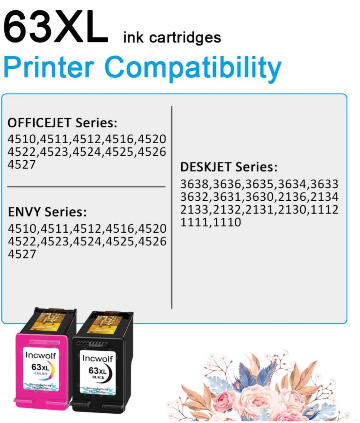 Incwolf 63XL Black and Color Ink Cartridges - photo 3
