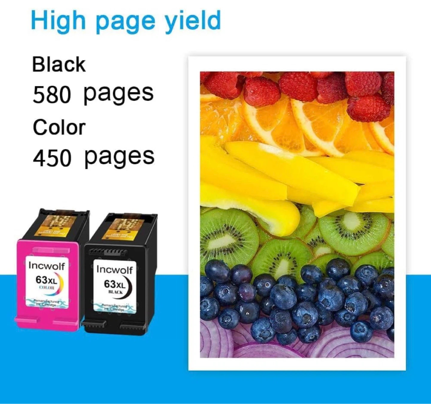 Incwolf 63XL Black and Color Ink Cartridges - photo 2