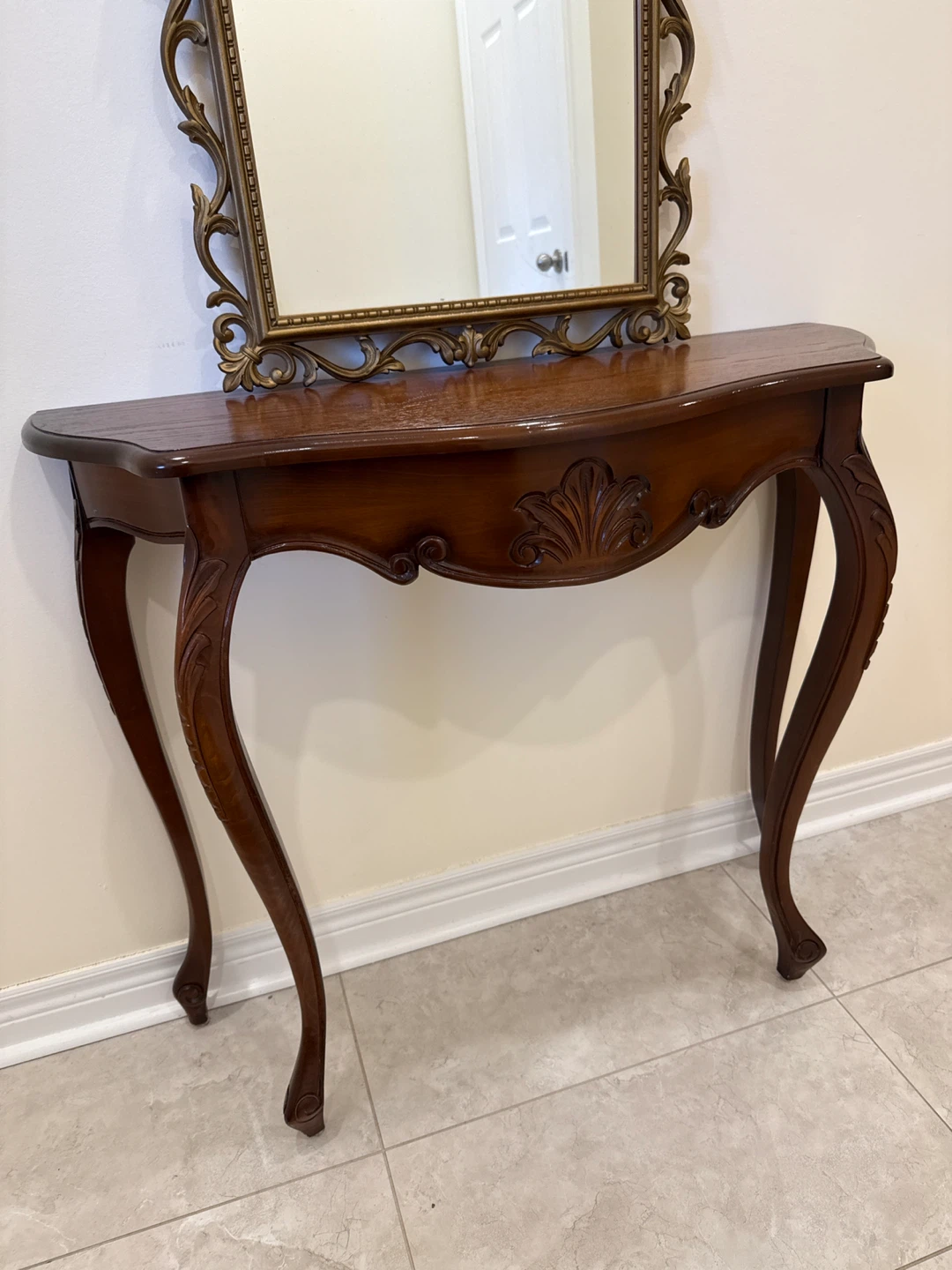 Vintage Console Table with Ornate Mirror - photo 2
