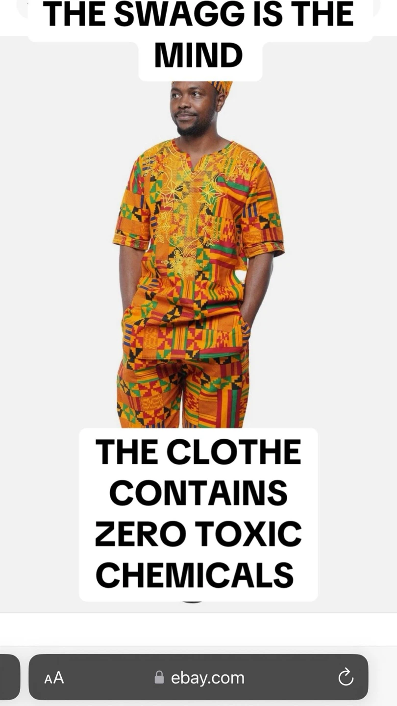 Men's African Print Dashiki Shirt and Pants Set