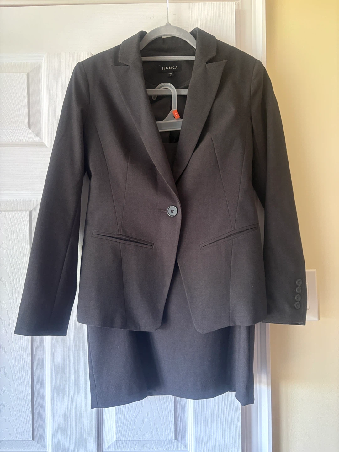 JESSICA Women's Blazer and Skirt Suit - Charcoal Grey