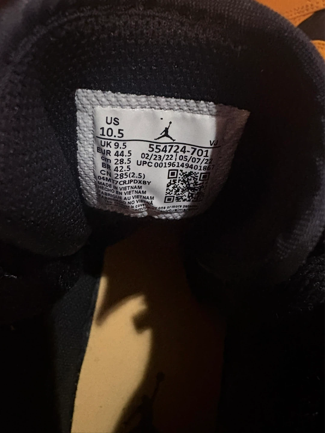 Air Jordan 1 Mid Yellow Black White High Top Sneakers US 10.5 - photo 4